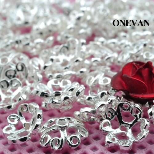 ONEVAN 100% 925 Sterling Silver Receptacle Charm Accessories 6x2mm Handmade Beaded Diy Bracelet Necklace Jewelry Making Design