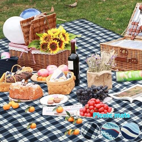 Folding Camping Mat Outdoor Beach Picnic Lightweig Waterproof Sleeping Camping Pad Mat Moistureproof Plaid Blanket