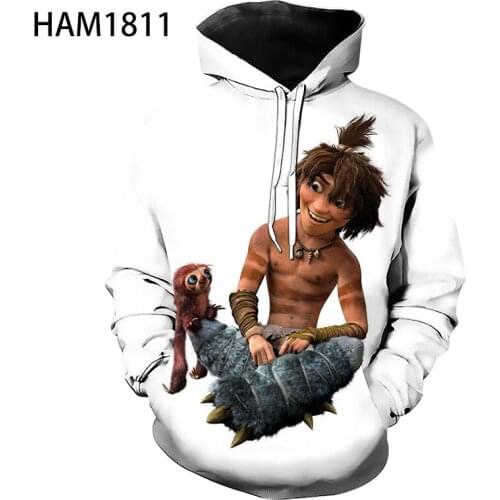 The Crouds2021 Summer New Animation 3D Hoodie Mens and Womens Cool Street Style Fashion Trend Childrens Sweatshirt