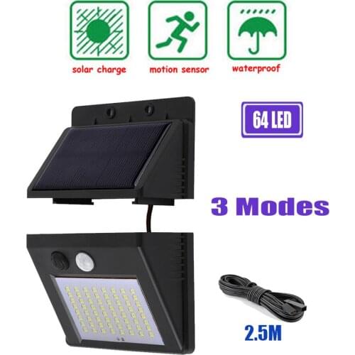 Solar Powered Lamps 64/30 LED Waterproof IP65 Sense Light Infrared Sensors Lamp Outdoor Fence Garden Lighting Pathway Walloption