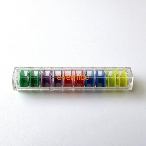10 Plastic Colourful Bobbin 40264 w/ Magnetic Bobbin box for JUKI SINGER BROTHER