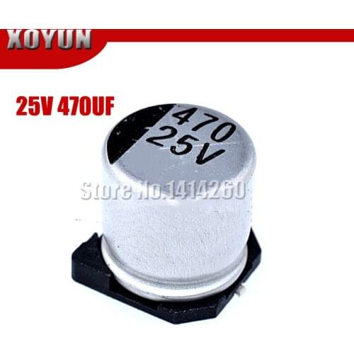 10pcs/lot Electrolytic capacitor 25V470UF 10*10.5mm SMD aluminum electrolytic capacitor 470uf 25v
