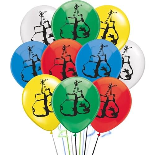10pcs/lot Latex Ballons Kick Boxing Gloves King Tyson Ali Birthday Party Decoration Balloon Adult Kids Toy Balls Globos 12inch