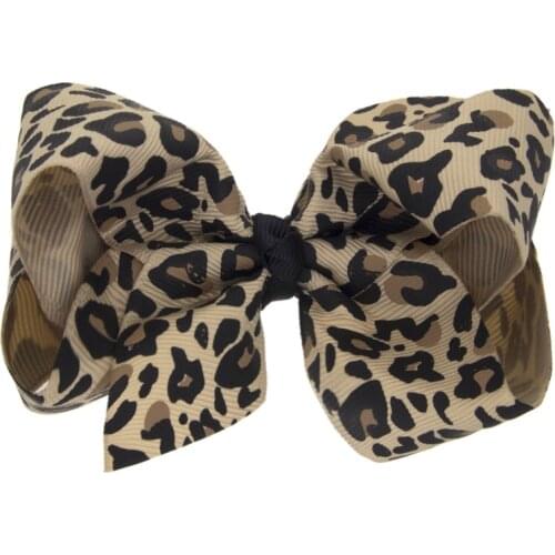 100pcs/lot, Lovely Leopard Elastic Hair Bands Girls Ribbon Clip Bows Girl Hair Tie Hairpin Handmade Fashion Hair Accessories