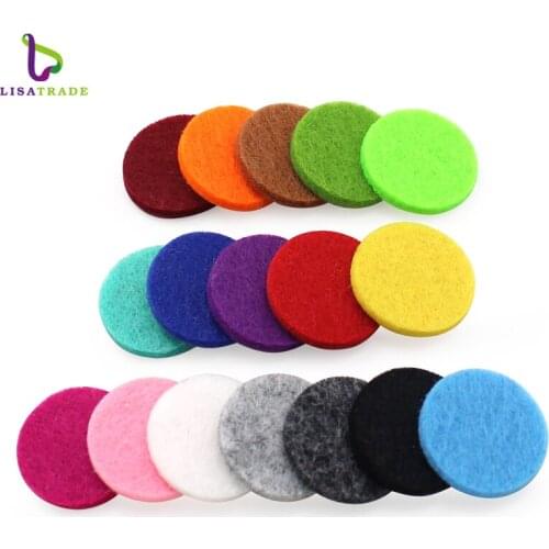 17 colors 100pcs 22.5mm Aromatherapy Felt Pads Fit for 30mm Essential Oil Diffuser Perfume Locket LSPA01*100