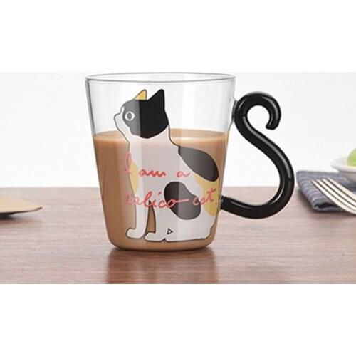 3pcs Creative Personality Style Cat Mug, Mug, Coffee Cup, Milk Cup, Glass Drinking Set, Heat-resistant and Insulated Cup Hot