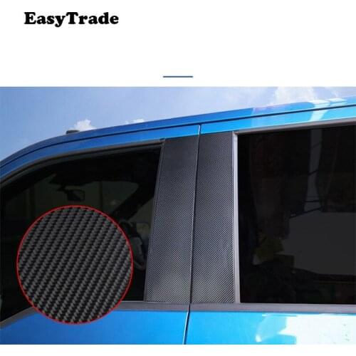 For Ford F150 F-150 2017 2018 2019 2020 Stickers Car window B Pillar Sticker Trim Carbon Fiber Panel Exterior Accessrioes 4 Pcs