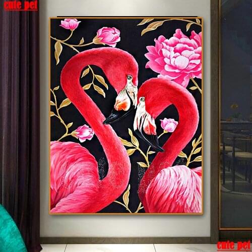 Diamond painting Flamingo animals rhinestone diamond full square round Drill Cross Stitch diy mosaic handmade embroidery Decor