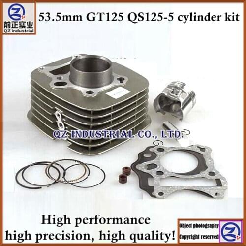 Free shipping high performance good quality 125CC motorcycle engine parts 53.5mm QS125-5 GT125 cylinder kit