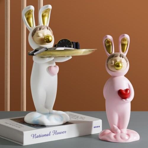 Rabbit large enter the door, put the key at the door, storage decoration, creative living room porch TV cabinet, home decoration