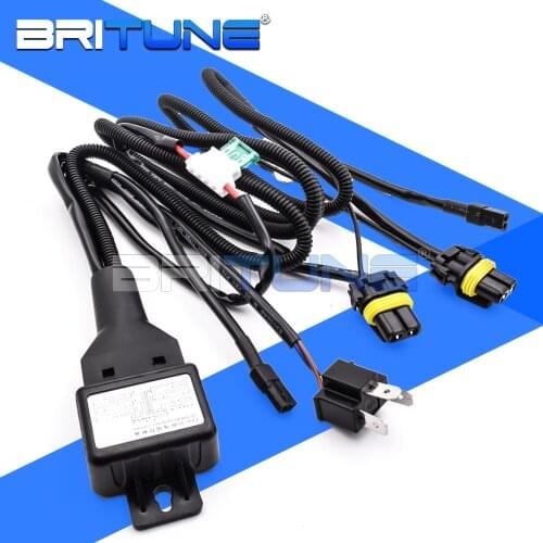 Britune H4 H4-3 9003 Relay Harness For Bi-xenon Projector Lens High Low Controller Cable Wire 12V 35W/55W Car Lights Accessories