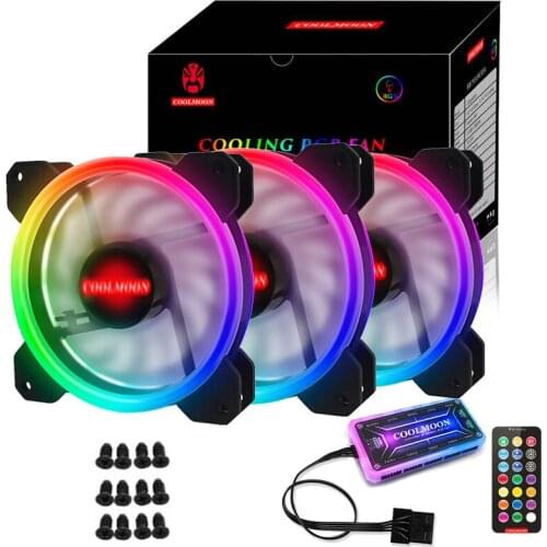 Coolmoon GUANGMANG 3 Fans Set 12cm Case Fan RGB Desktop Computer Cooling Fan