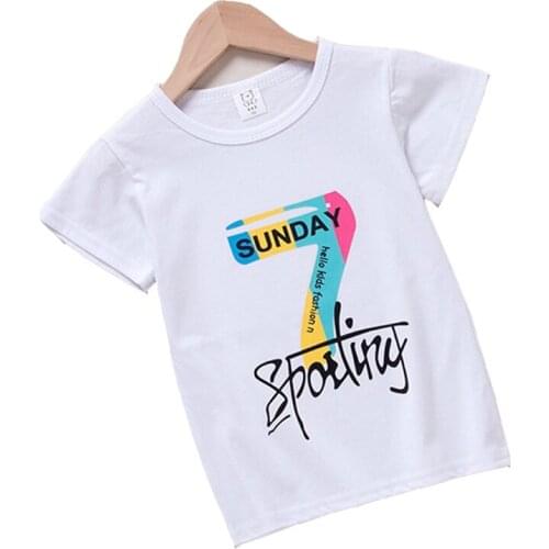 Promotion Children Clothes Short Sleeve Summer T-Shirts Boys Girls Tops Cartoon Patterns Tees Kids Wear