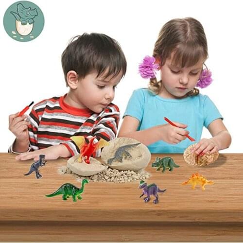 Dinosaur Toys Dino Egg Dig Kit Kids Break Open Unique Dinosaur Eggs Toys Novelty Gag Toys For Child Kids Easter Gifts STEM Toys