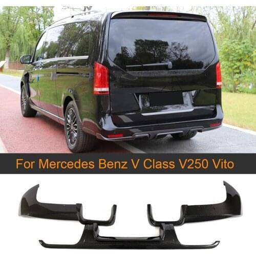 For Mercedes Benz V Class V250 Vito Carbon Fiber Rear Bumper Diffuser Lip Spoiler Protector Cover Splitter Car Bumper Splitter