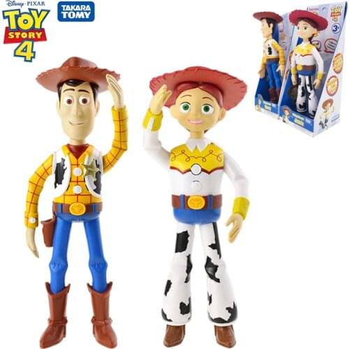 21-23cm New Toy Story 4 Talking Woody Jesse Action Figure Anime Doll Toy Model Childrens Collection Christmas Birthday Gift