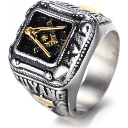 Europe and the United States stainless steel ring of the Masonic ring titanium ring