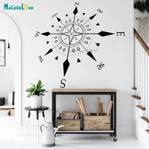 Compass Sticker Decal Nautical Adventure Theme decor Sailboat Home Living Room Headboard Bedroom Wall Decor Unique Gift BA798