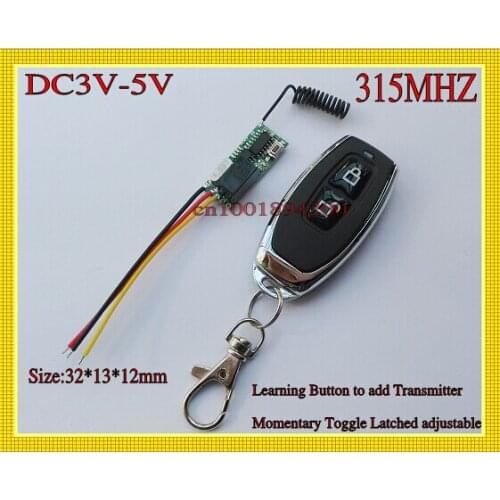 DC3V-5V Relay Mini Size Remote Control Switch Micro Receiver Transmitter 3v 3.7v 4.5v 5v Wireless LED Power Remote Controller