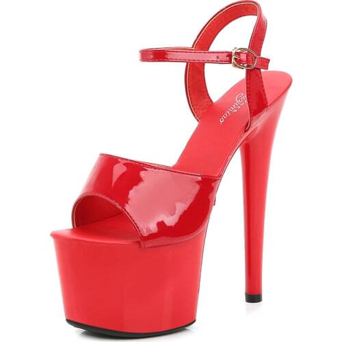 HOKSZVY 2021 Womens Sandals for Ladies Simple Transparent Fruit Color Sexy Elegant Super 16cm High Heel Platfrom Slipper JXQ