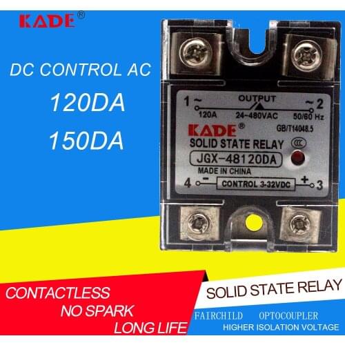 Jgx-120DA / 150DA DC controlled AC SSR single phase solid state relay with plastic dust cover
