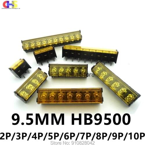 2/5pcs HB9500-2P 3P 4P 5P 6P 7P 8P 9P 10Pin PCB Screw Terminal Block Connector HB-9500 300V 30A Lid Barrier Terminal 9.5MM Pitch