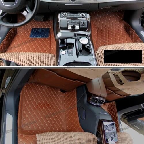 Leather car floor mats for audi a8 2010 2011 2012 2013 2014 2015 2016 2017 d4 interior accessories auto styling A8L S8 w12
