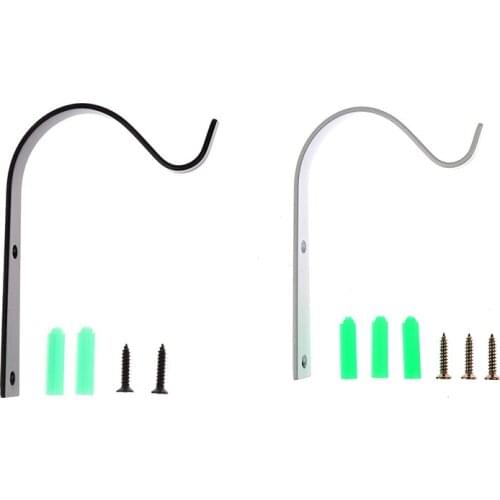 4.5Inch Bending S Shape Wall Hanging Flower Pot Support Bracket Hook Iron Hanger Plants Holder