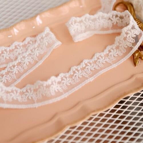 Lace accessories Good quality milk white cotton mesh embroidery lace Lace 2CM D0204