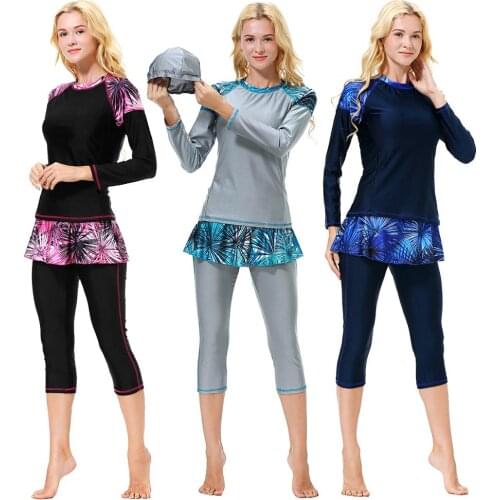 Muslim Girls Swimwear Women Swimsuit Islamic Hijab Islam Burkinis Beachwear Bathing Suit Arab Islam Beach Wear Diving Suits