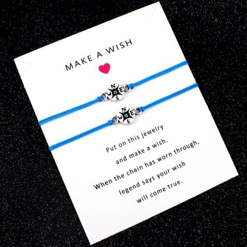 Make a Wish Dream Grandma Granddaughters Aunt Niece Mother Daughters Best Friends Thanksgiving Gift Compass Bracelets for Women
