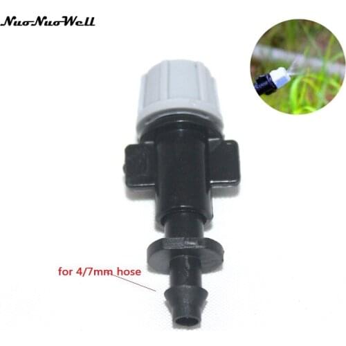 100pcs Grey Orange Atomizing Micro Nozzle With 4/7mm Single Hook Connector Watering Cooling Sprinkler Different Flow For Choose
