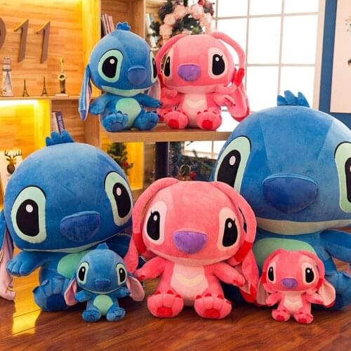 Kawaii Stitch Long Ears Plush Toys Disney Cute Dolls Soft Pillows for Baby Kids Dear Person Gift Lilo Stitch Cartoon Doll Toy