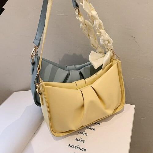 Fashion single shoulder bag half moon underarm bag female handbag trend design chain messenger bag fashionable fold shoulder bag