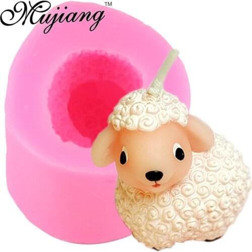 Mujiang 3D Sheep Candle Silicone Molds Soap Resin Clay Salt Ccarving Mold Fondant Cake Decorating Tools Chocolate Candy Moulds