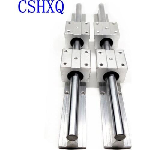 SBR20 Linear Rail Set: SBR20 Linear Guide Rail Slide Shaft Rod Any Length + 4pcs Linear Bearing Blocks For CNC Router