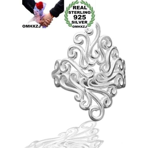 OMHXZJ Wholesale Personality Fashion OL Woman Girl Party Gift Hollow 925 Sterling Silver 18KT Yellow Gold Taiyin Ring RN227