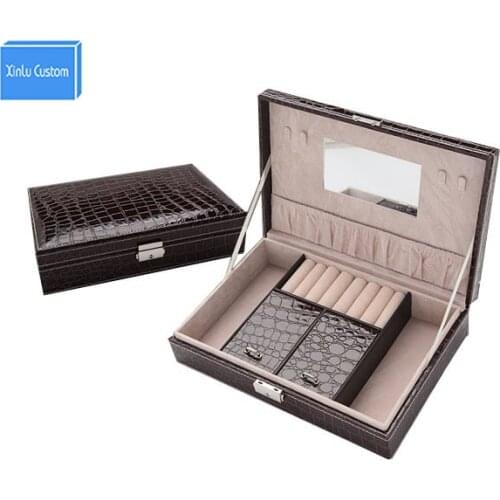 Gift makeup pu organizador jewelry box watch case storage wedding decoration rangement montre maleta de maquiagem jewelry stand