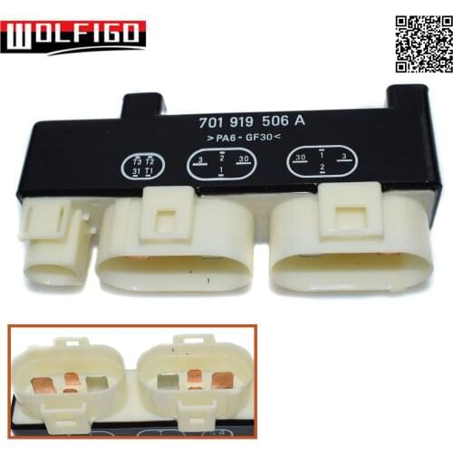 Fit VW Sharan Transporter IV Seat Alhambra Engine Cooling Fan Control Switch Relay Module 701 919 506 A, 701919506A,95VW8C616AA