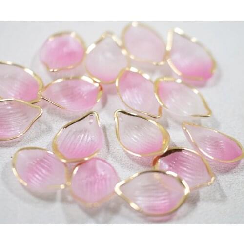 30 PCS 13x20mm ABS Resin Frosted Gradient Petal Flower Petals Charms Pendant DIY Earrings Hair Accessory