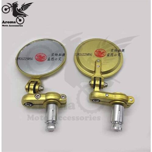 Pro golden motorbike Handle Bar End Mirrors Scooter Parts Motorcycle rearview mirror For Suzuki Kawasaki Honda Yamaha unviersal