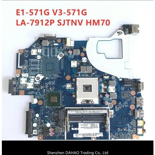 Q5WV1 LA-7912P Original Mainboard For Acer E1-571G V3-571G NV56 Laptop motherboard NBC1F11001 with HM70 DDR3 Send CPU 100% TEST