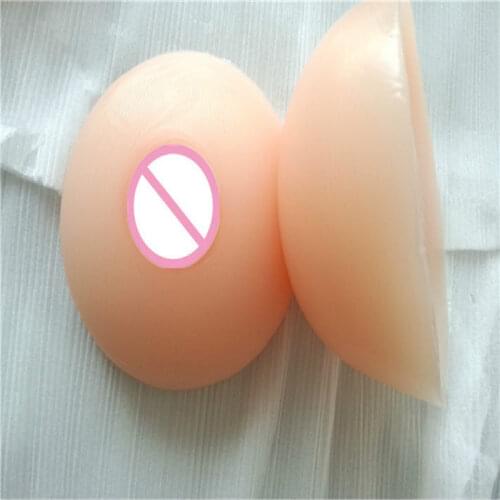 Round Shape Silicone Breast Prosthesis for Crossdresser Soft Silicone Breast Form Boobs Tit Lifelike Mastectomy Drag Queen Bra
