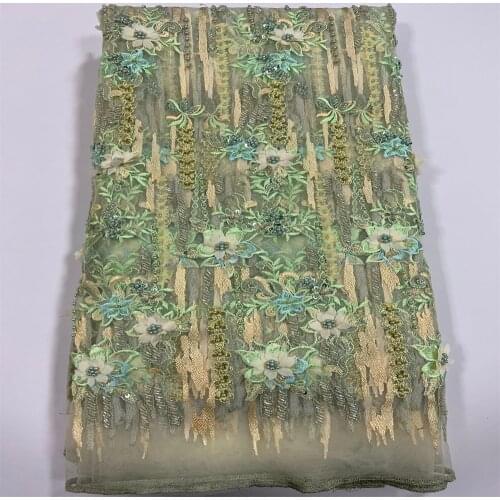 High Quality Sequin Lace Fabric 2021 New Arrival African Lace Fabric With Beads Tulle Lace Fabric For Wedding Dress qpaZ0495
