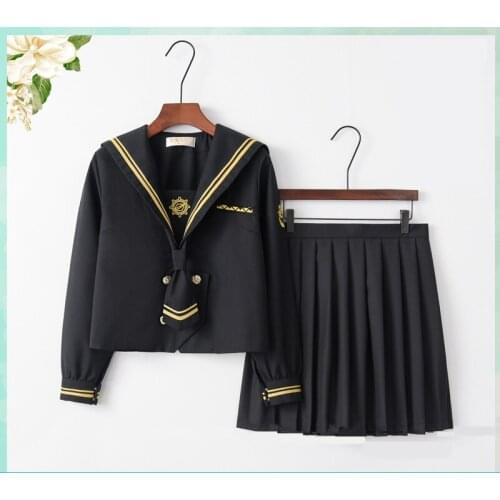 Japanese School Uniform For Girls Navy Sailor Uniform Students Clothes Anime Skirt For Girl Lala Cheerleader Clothing