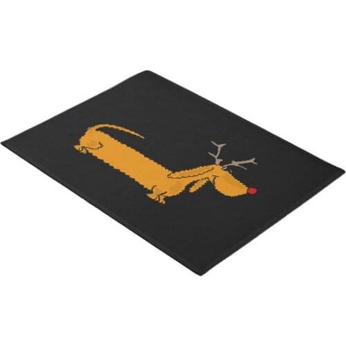 Funny Christmas Dachshund Reindeer Doormat Home Decoration Entry Non-slip Door Mat Rubber Washable Floor Carpet