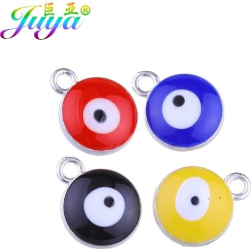 Juya Evil Eyes Charms Wholesale Handmade Resin Enamel Charms For Women Men Classcial Jewelry Making Turkish Greek Eye Charms