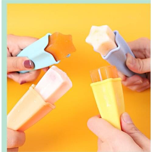 1PCS/4PCS Ice Cream Mold Silicone Kids Ice Popsicle Mould Heat-resistant Non-stick Summer DIY Freezer Bakeware Reusable