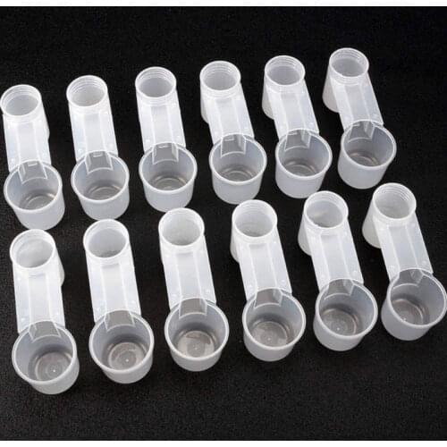 10/20pcs portable plastic aviary cage transparent drinker cup water bottle bird feeder poultry pigeon feeder waterer accessories