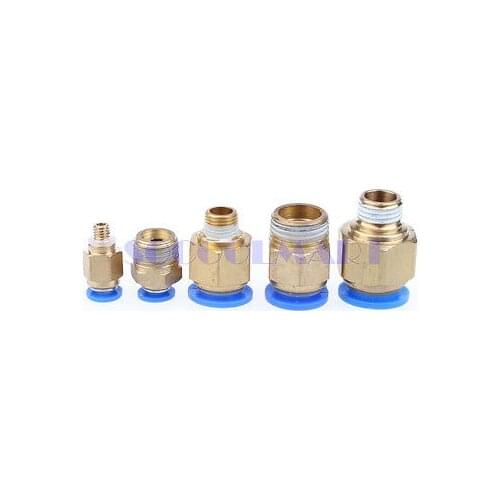 10Pcs 1/4" Thread 8mm Connector One Touch Pneumatic Tube Quick Fittings